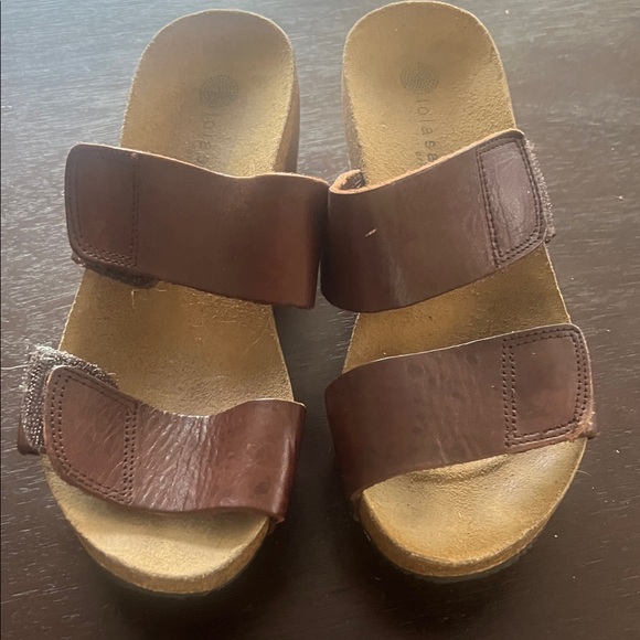 lolasabbla Shoes - Chic Brown Leather Wedge Sandals